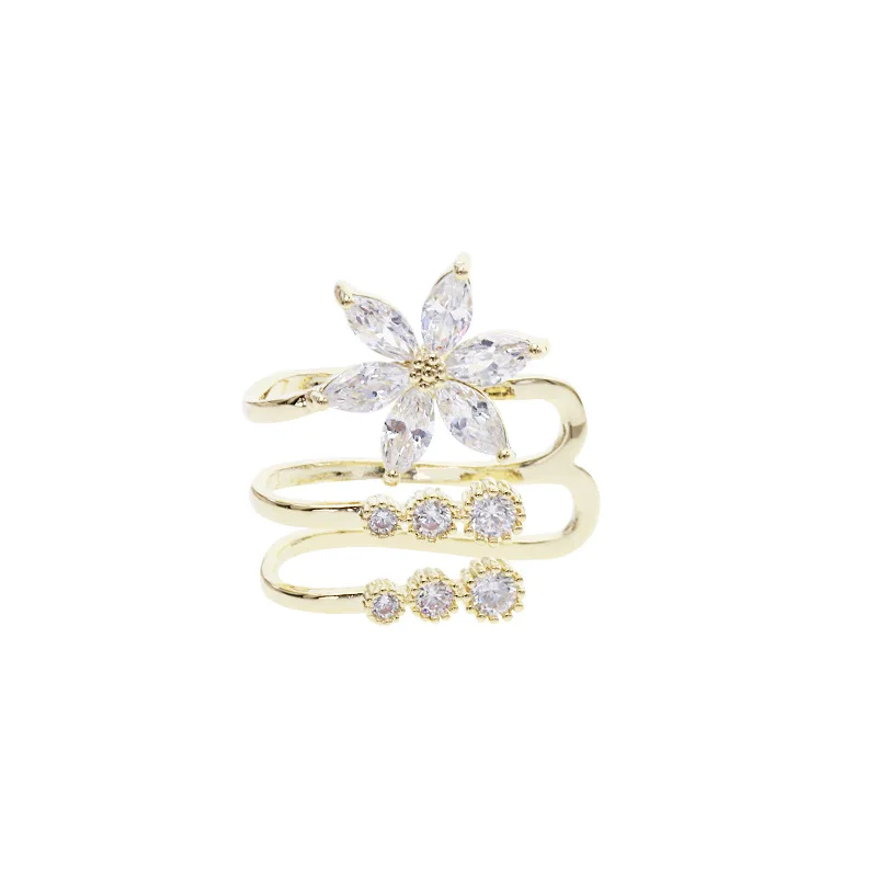 Нишевые зажимы для ушей с цветком-бабочкой без отверстий для ушей, популярные женские заклепки для ушей, простые и элегантные, универсальные и стильные.