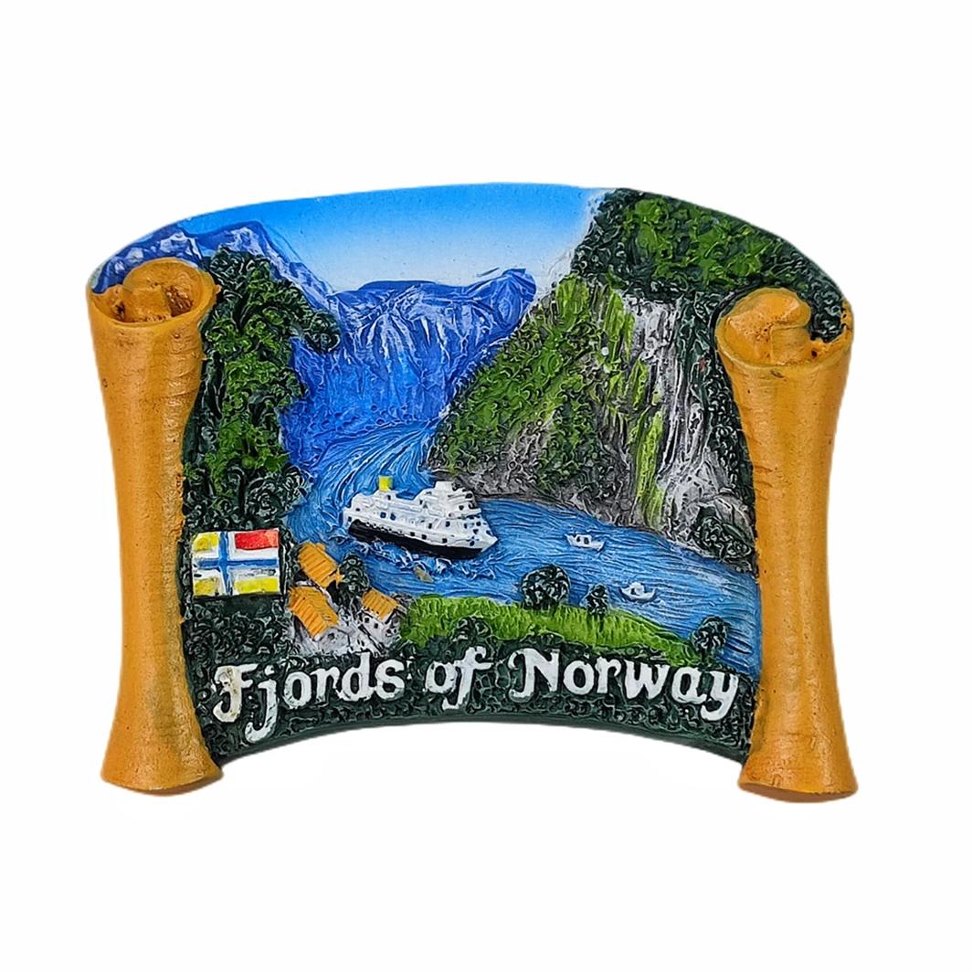 Fjords of Norway 3D Fridge Magnet Souvenir Gift,Resin Handmade Refrigerator Magnet Home & Kitchen Decoration Collection