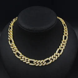 Hip Hop Figaro Chain Necklace 13mm Silver Gold Plated Figaro Link Chain Necklaces For Men Women Fashion Charm Jewelry