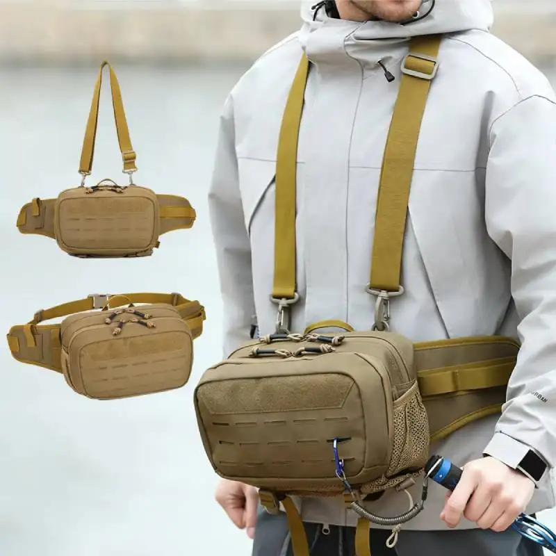 Outdoor Tackle Waist Chest Bag Crossbody Sling Backpack Stream Bag Camping Climbing Hiking Motorcycle Storage Big Waist Bag ﻿