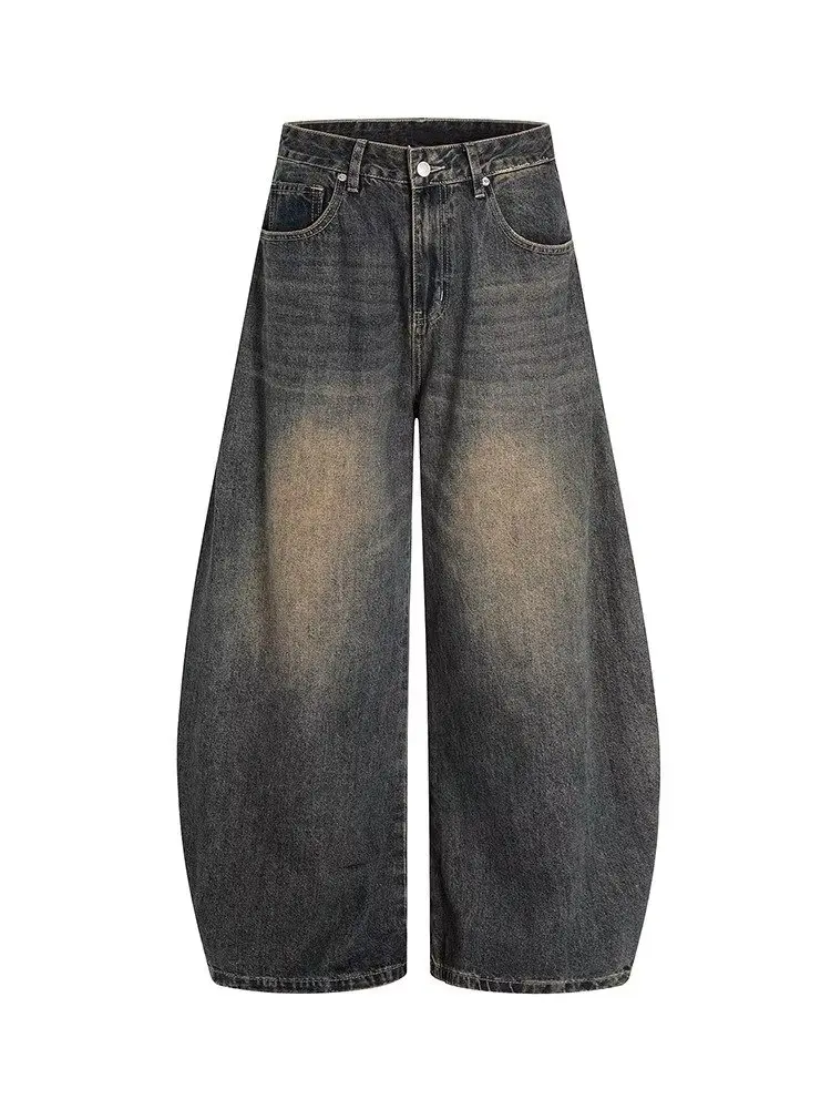 

Женские мешковатые прямые широкие джинсы, мужские модные винтажные повседневные джинсовые брюки, молодежные популярные брендовые уличные брюки