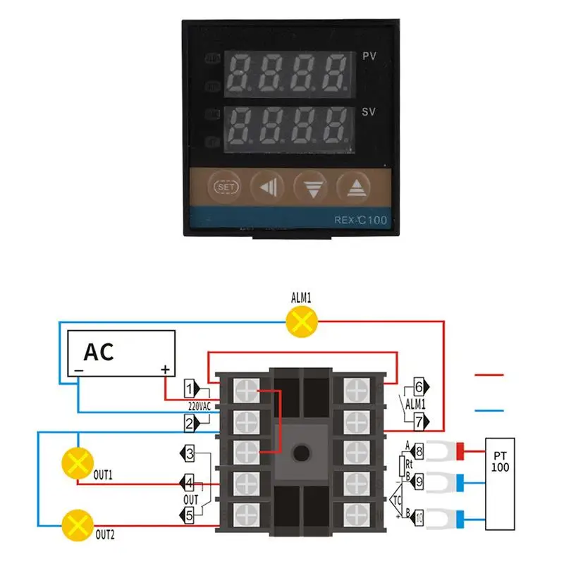 220V Digital PID Temperature Controller with HD Display - Fully Automatic Adjustable Thermostat