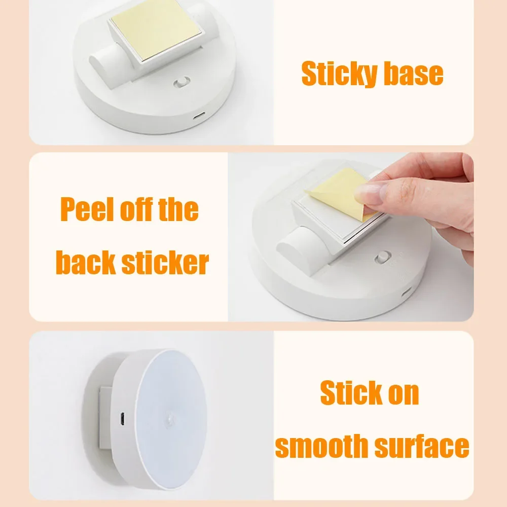 Night Lamp With Motion Sensor Night Light Rechargeable USB Led Rotatable Magnet For Bedroom Bedside Table Cabinet Decor