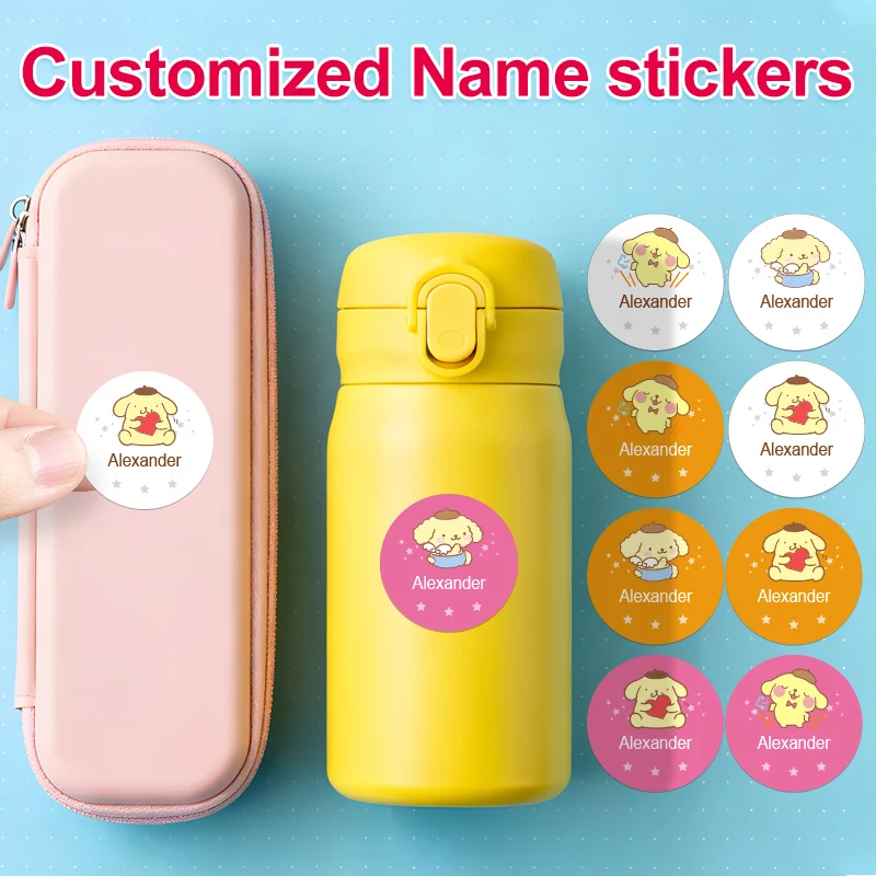 

Наклейки с именем на заказ Pompompurin для школьных принадлежностей и рождественских подарков — красочные наклейки для каждого случая
