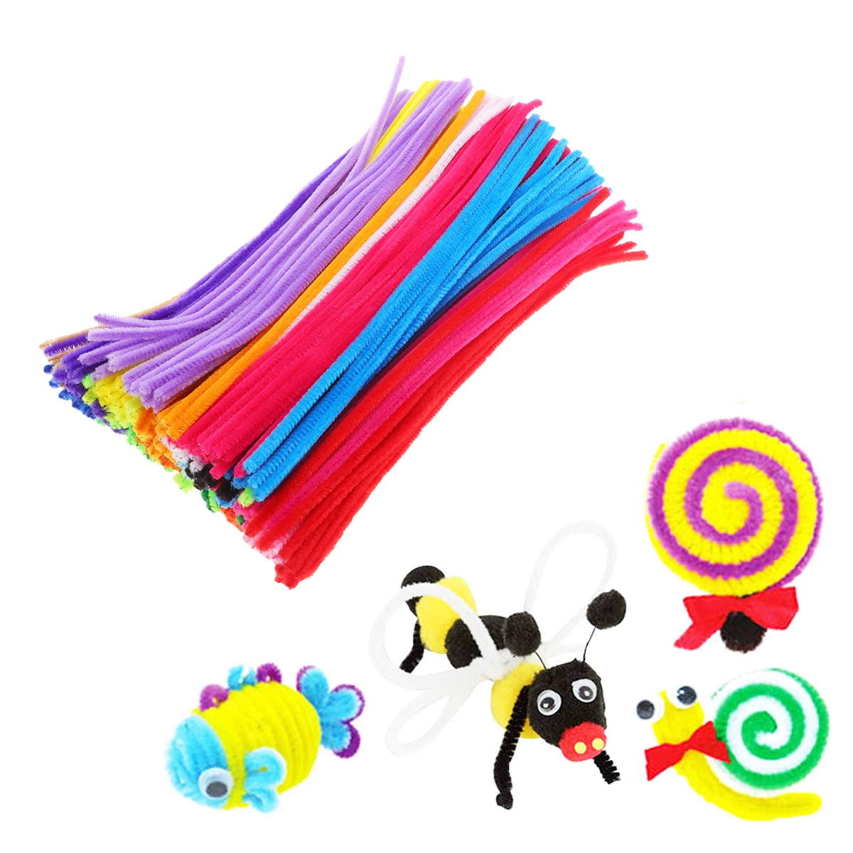 

300pcs Color Twist Stick Diy Making Educational Brain Development Handmade Craft Bar Wool Tops Twisted Rods Cartoon Animal