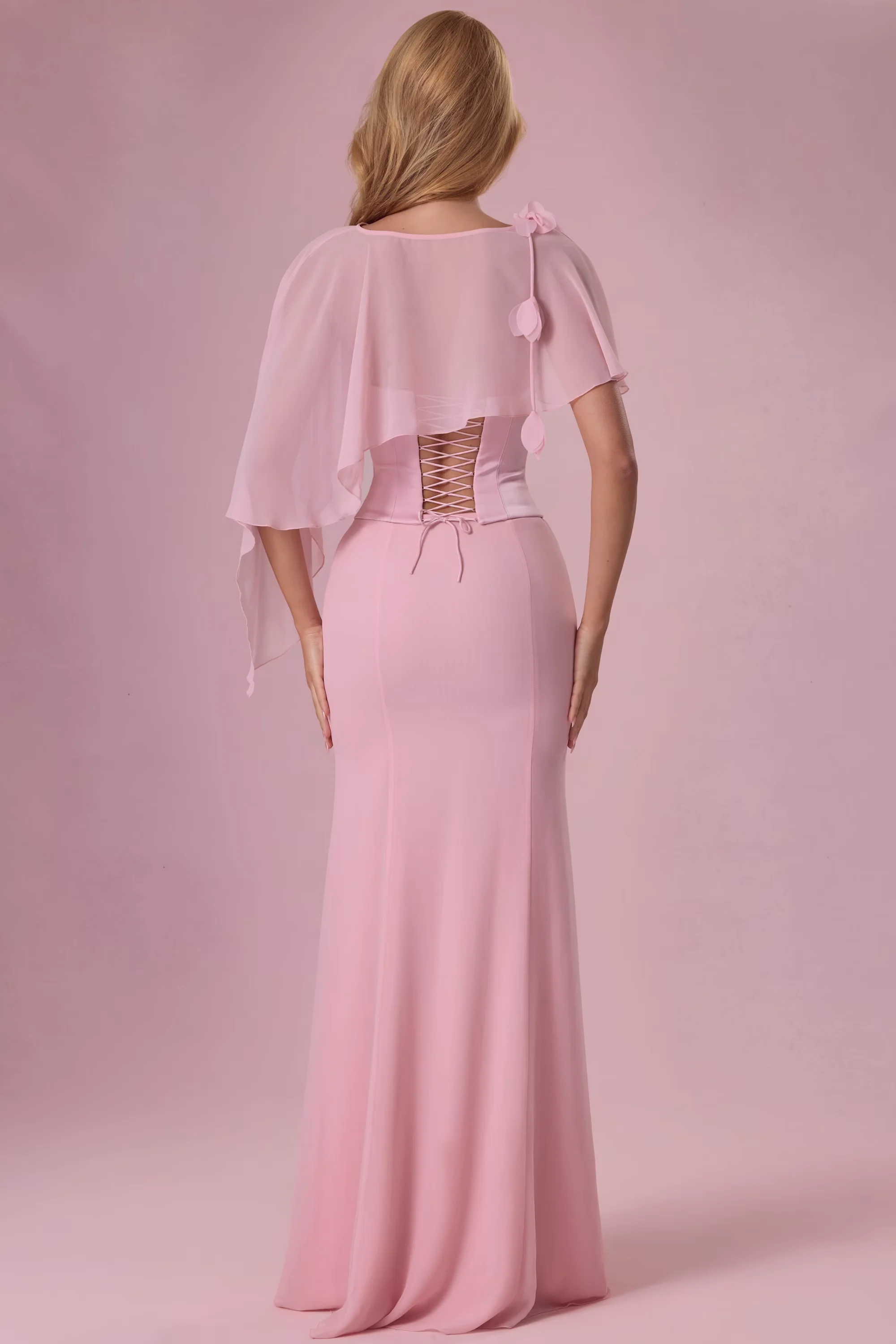 Soft Chiffon Solid Asymmetry Cape Shoulder flower decoration Evening Wedding Bridal Jacket Summer Holiday Wraps Accessories image 3
