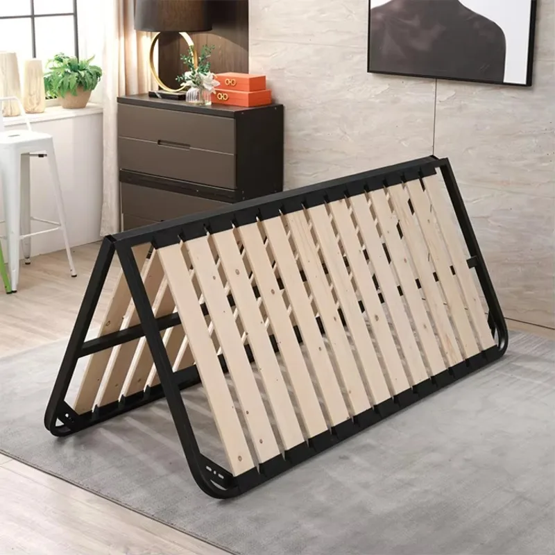 Full Size Folding Simple Bases Slatted Metal Standard Bed Frame