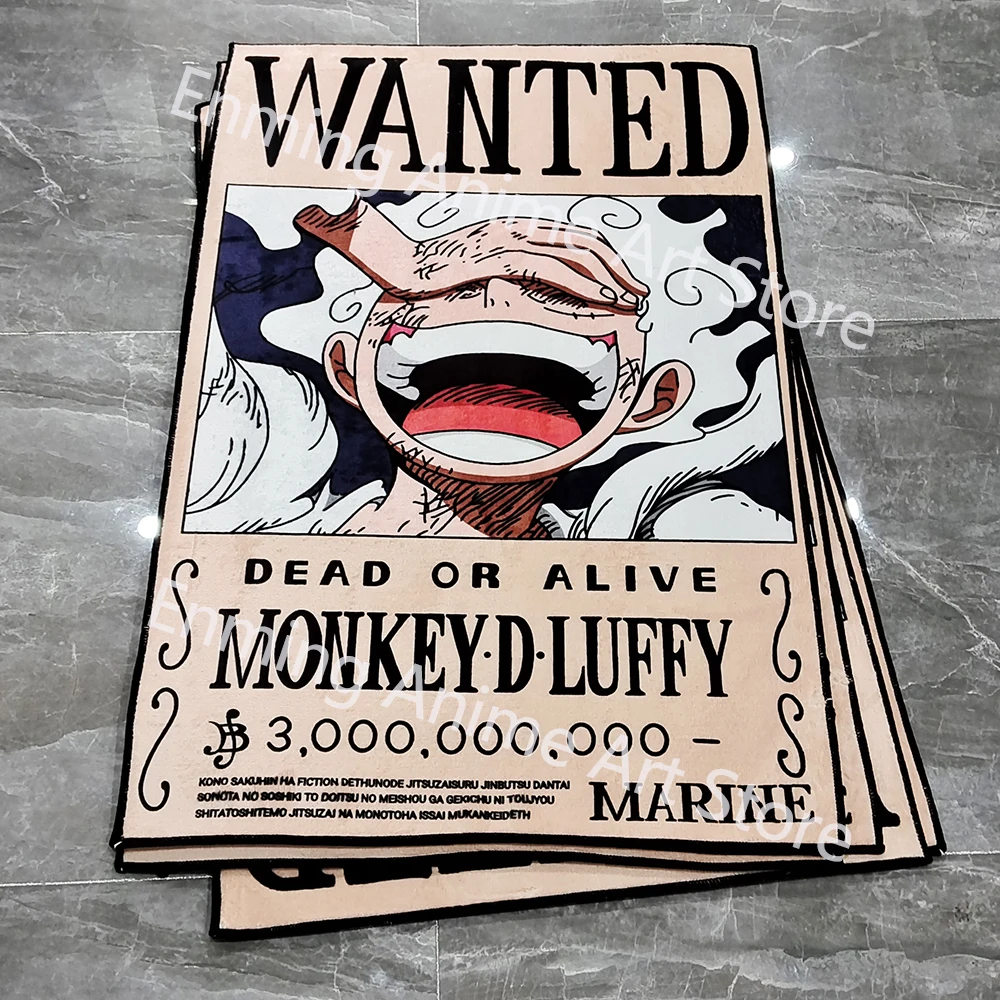 Irregular Rugs Anime One Piece Wanted Luffy Gear 5 Customize Cartoon Rug Handmade Carpet Area Rug for Home Decor