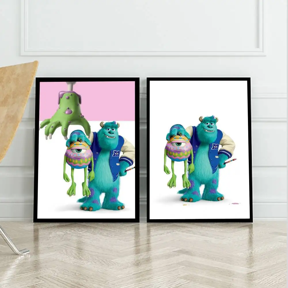 1PC M-Monsters I-Inc. Movie Cartoon poster Self-adhesive Art Waterproof Paper Sticker Coffee House Bar Room Wall Decor view 6