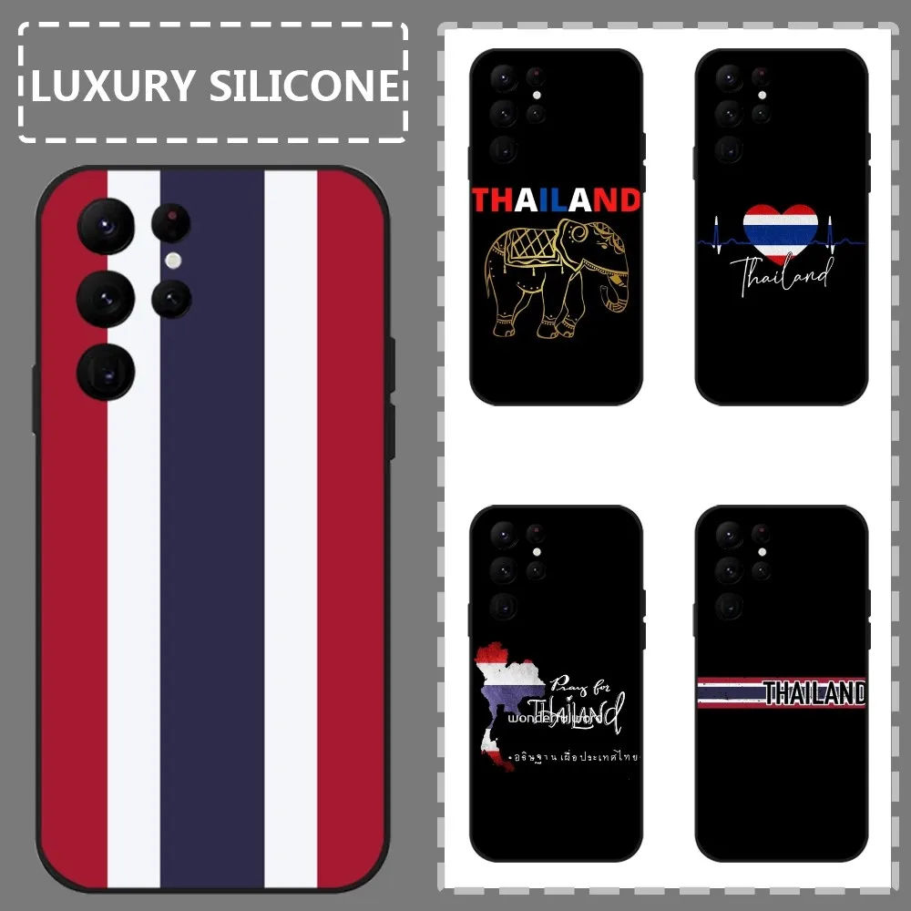 Flag Of Thailand Pattern Phone Case For Samsung Galaxy S24 Ultra S22 S23 Ultra S21 S20 5G Protective Silicone TPU Funda