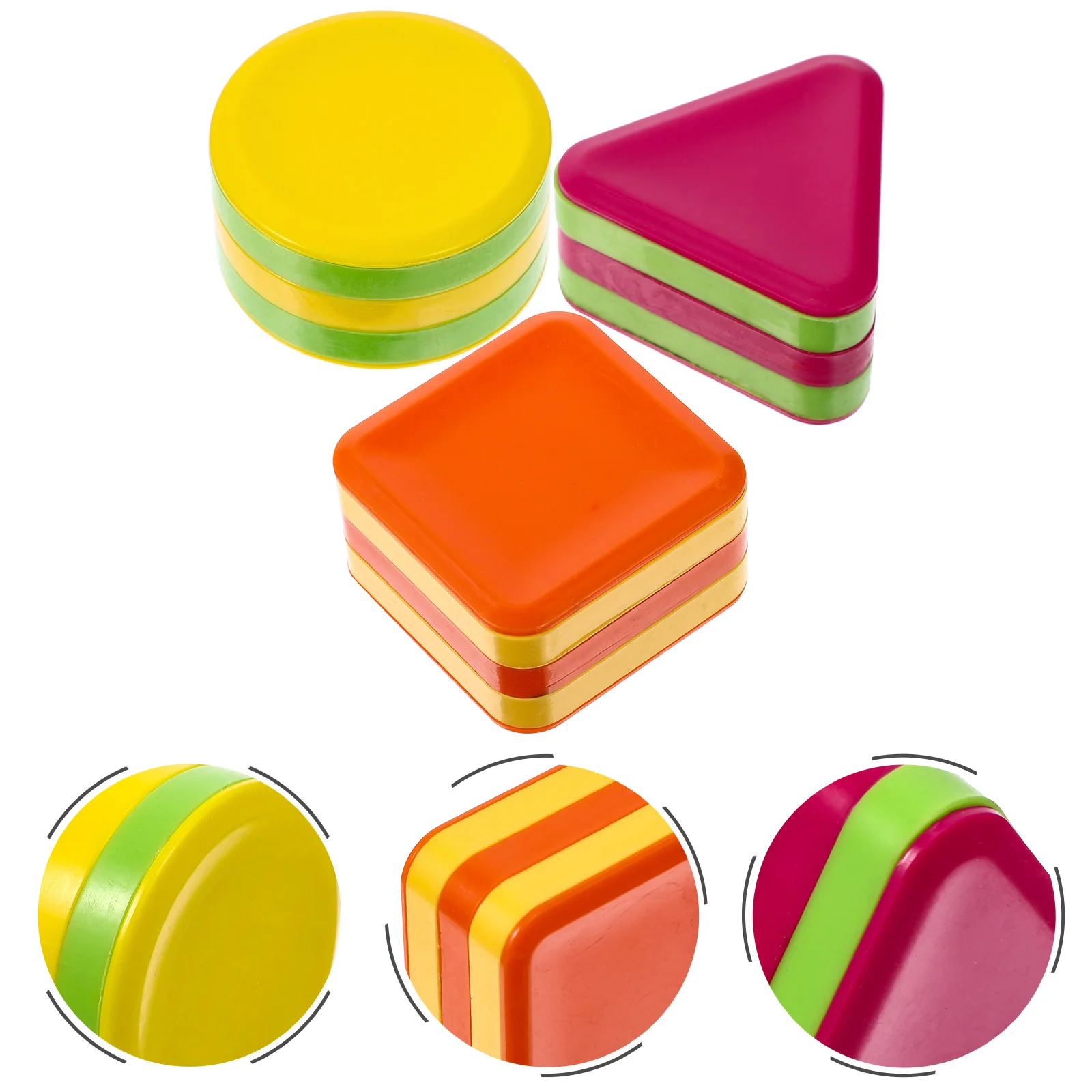 Set di agitatori per strumenti a percussione da 3 pezzi per bambini, per lo sviluppo della coordinazione musicale occhio-mano, Maracas quadrate, agitatori rotondi per bambini