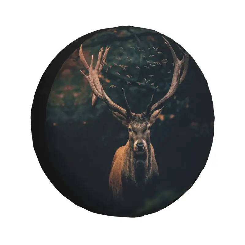 غطاء عجلة احتياطية على شكل غزال داكن لحماية إطار المقطورة 14 15 16 17 بوصة