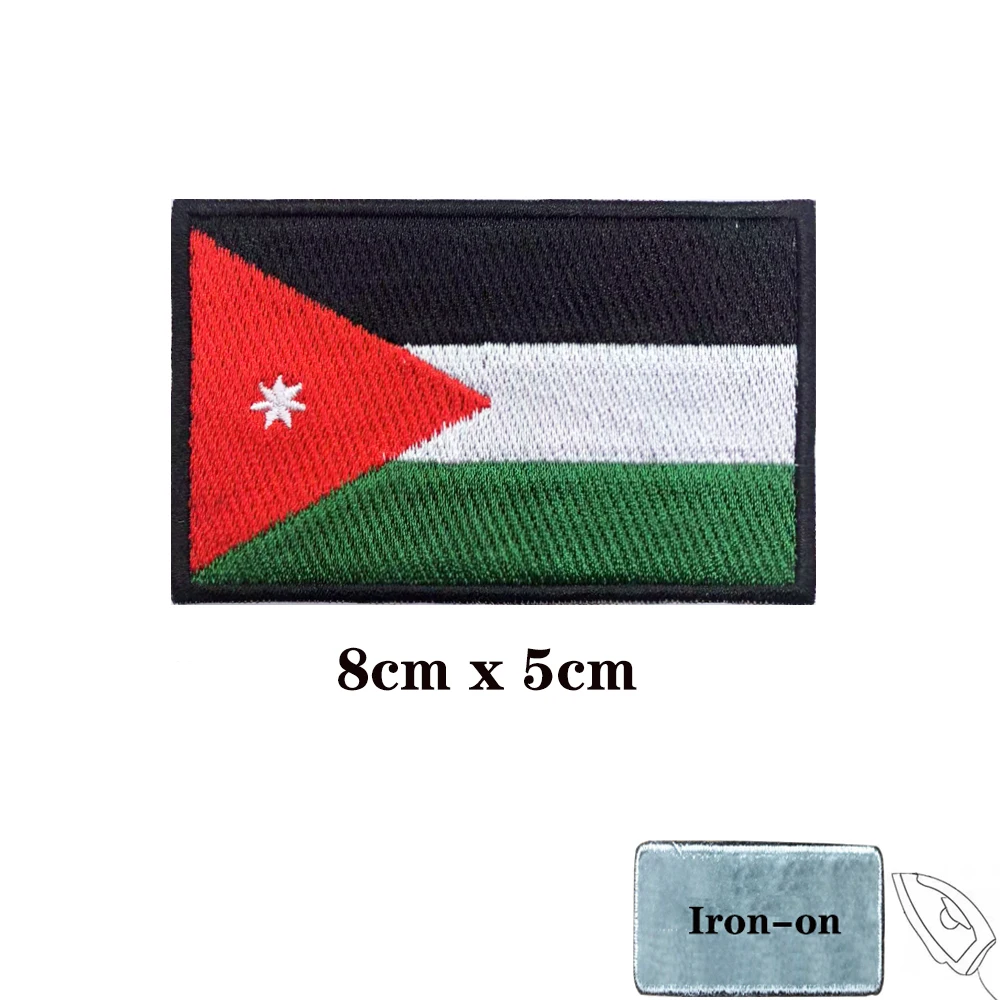 Jordan flag Patches Armband Embroidered Patch Hook & Loop Iron On Embroidery  Badge Military Stripe