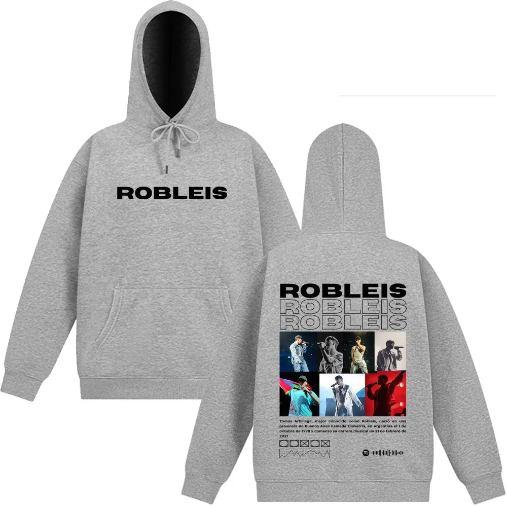 مغني الراب Robleis ألبوم جولة 2025 ميرش خمر هوديي الرجال النساء سترة الموضة بأكمام طويلة فضفاضة ملابس رياضية غير رسمية المتضخم #4