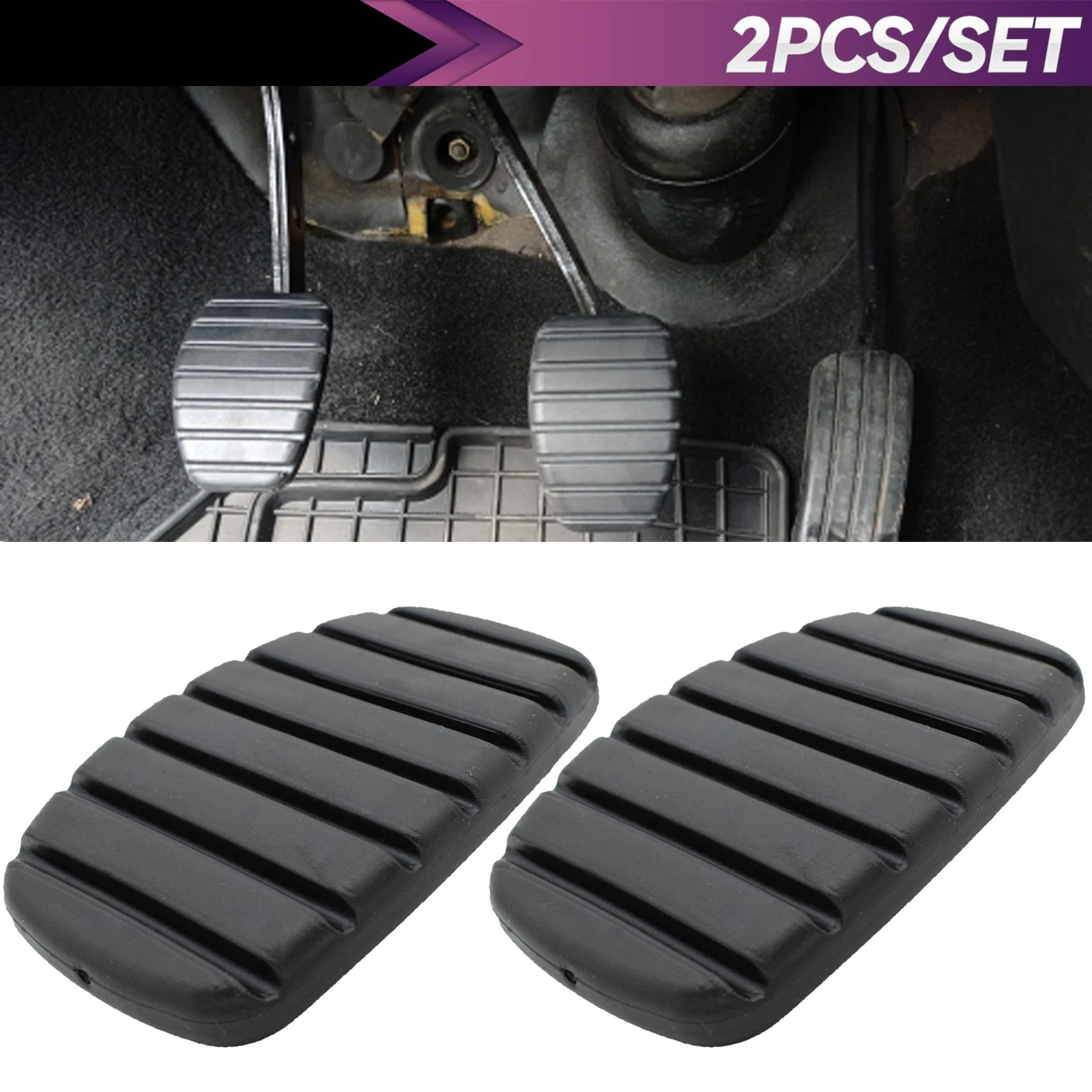 2PCS Car Clutch Brake Pedal Rubber Pad Cover For Renault Megane Laguna Clio Kangoo Scenic Espace Modus Trafic Twingo Vel Satis