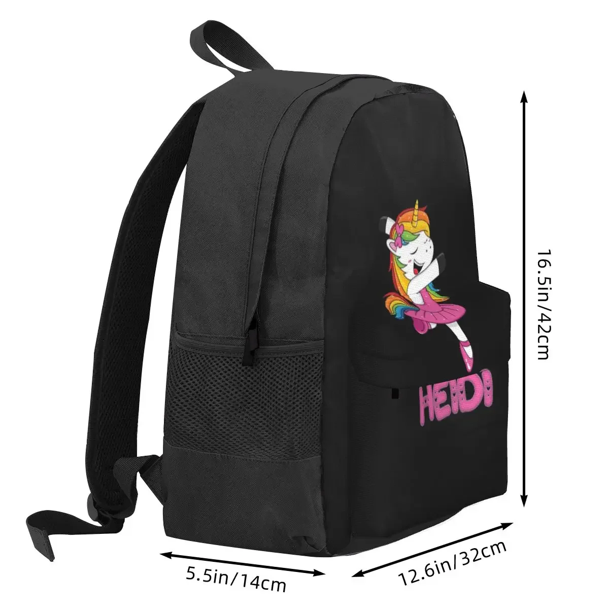 Heidi Pink Heidi The Dancing Unicorn Backpacks Bookbag Students School Bags Rucksack Travel Rucksack Shoulder Bag Large Capacity