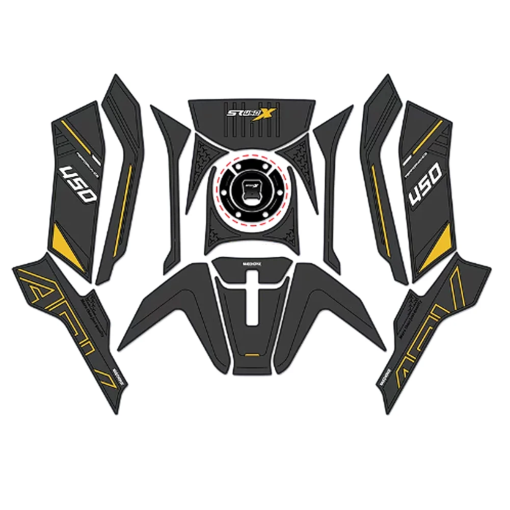 Motorcycle Fuel Tank Sticker Side Decal Protector Traction Pad Cover Decoration Rubber Sets For LONCIN VOGE SR450X 2026