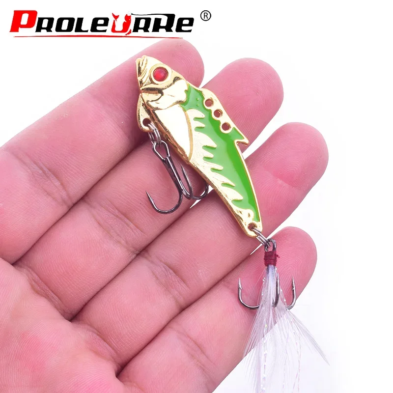 

1Pc 6cm 9g Metal VIB Lures Vibration Spoon Lure Wobbler Fishing Lure Bass Bait Artificial Feather Hook Fishing Tackle