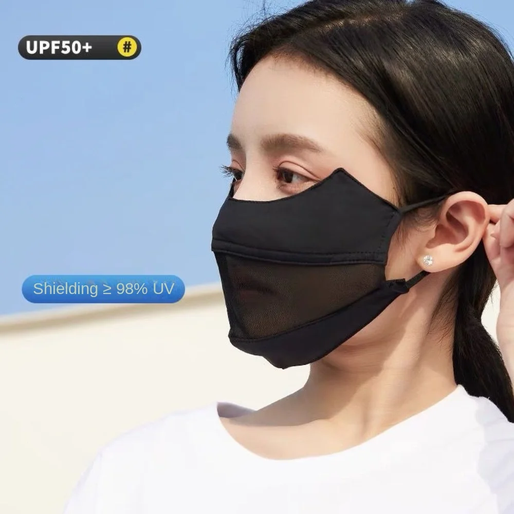 New Breathable Ice Silk Mask Anti-UV Ice Silk Riding Face Mask Mesh Face Cover Scarf Outdoor Sports
