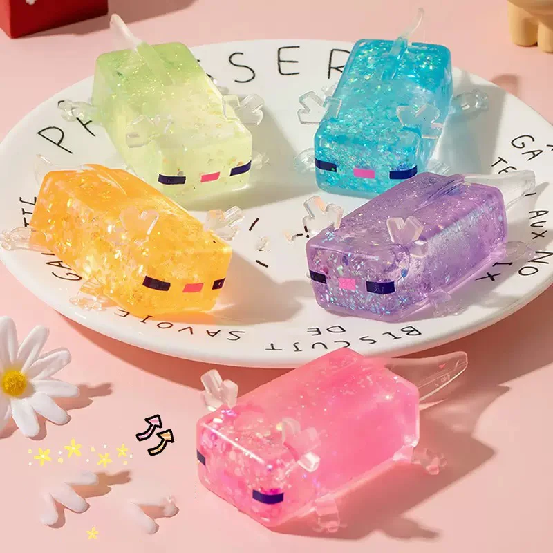 1 Shiny Crystal Mexican Axolotl, Soft and Slow Rebounding, Sticky Stress-Relief Toy, Squeeze Toy, Portable Stress-Relief Toy, Suitable for All Ages, Ideal Holiday Gift, Cute Gadget, Birthday Gift