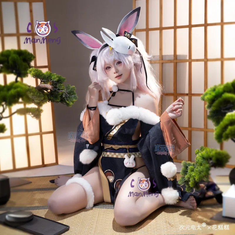 

Костюм для косплея USS Laffey Rabbit City Lord, аниме Azur Lane, на Хэллоуин, женское милое кимоно, головной убор, реквизит, новая униформа