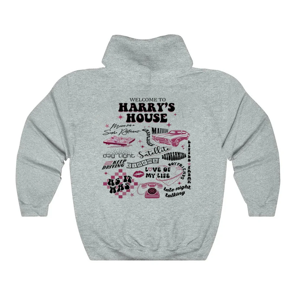 Welcome To Harry\'s House Hoodie HS Love on Tour Hooded Sweatshrit Women Y2K Aesthetic Pullover TPWK Kawaii Aesthetic Hoodies