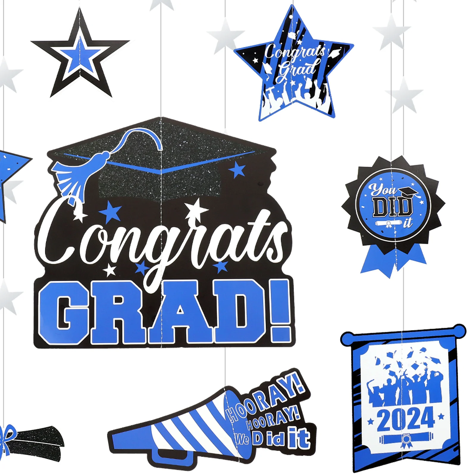 Pendentifs sur le thème de remise de diplôme, 12 pièces, décor mural suspendu pour fond de fête, accessoires de disposition pour fête de remise de diplôme, pendentif en papier, configuration de scène