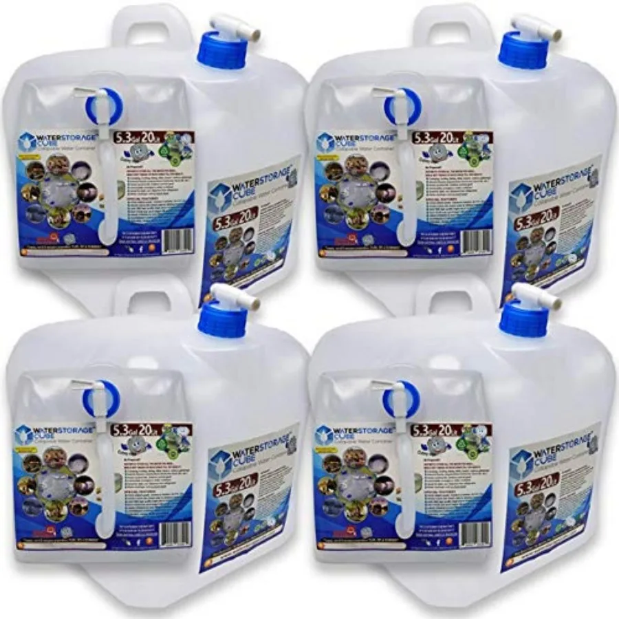 

BPA Free Collapsible Water Container with Spigot, Camping Water Storage Carrier Jug for Outdoors Hiking Backpack and Survival K
