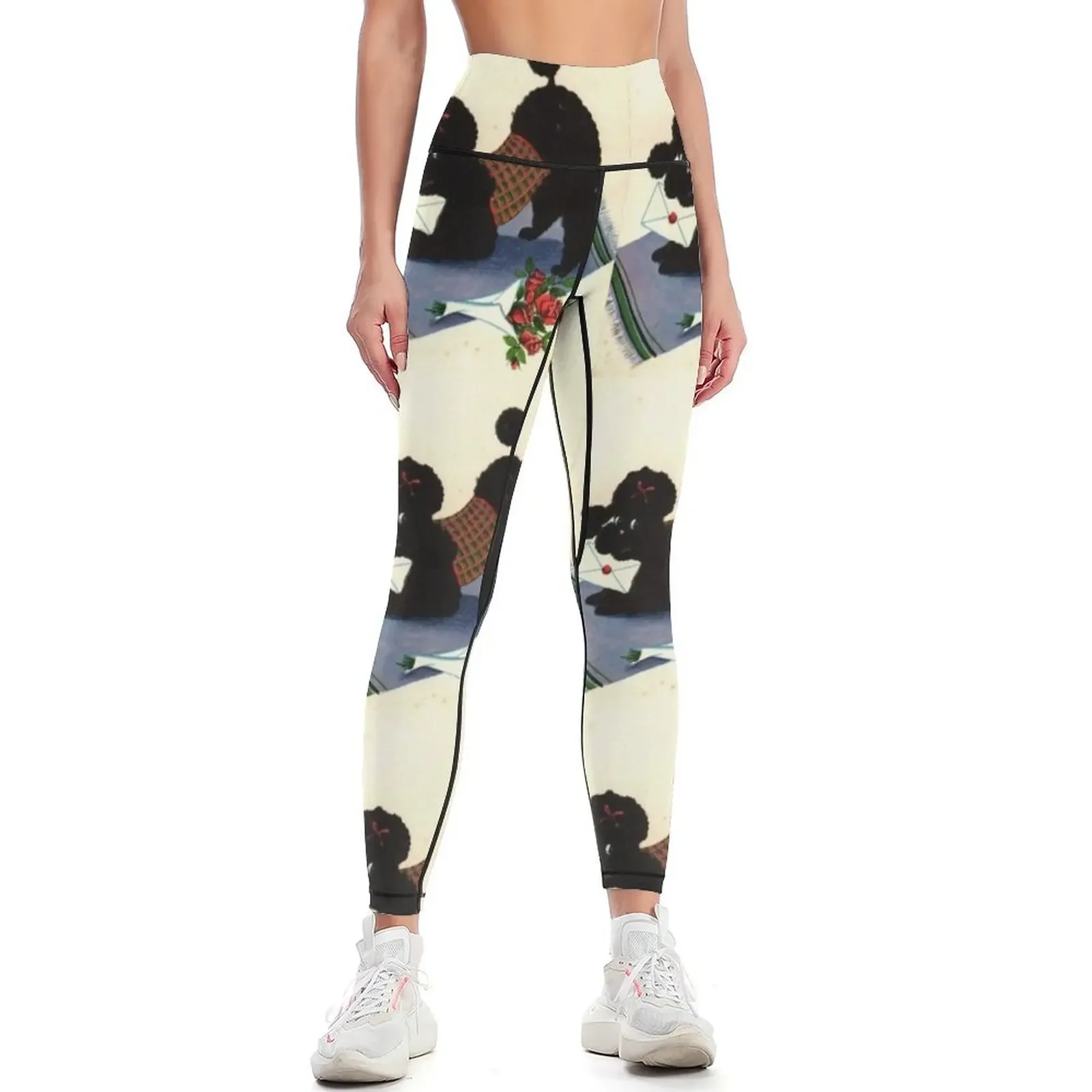 

Vintage sexy Poodle cute pet dog dogs pets puppy art caniche pop art Leggings Clothing fitness Womens Leggings