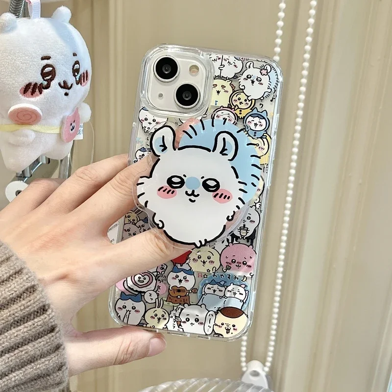 Cute Cartoon Japan Anime Chiikawa Magnetic Holder Magsafe Wireless Charge Phone Case For iPhone 15 14 13 12 11 Pro Max Cover