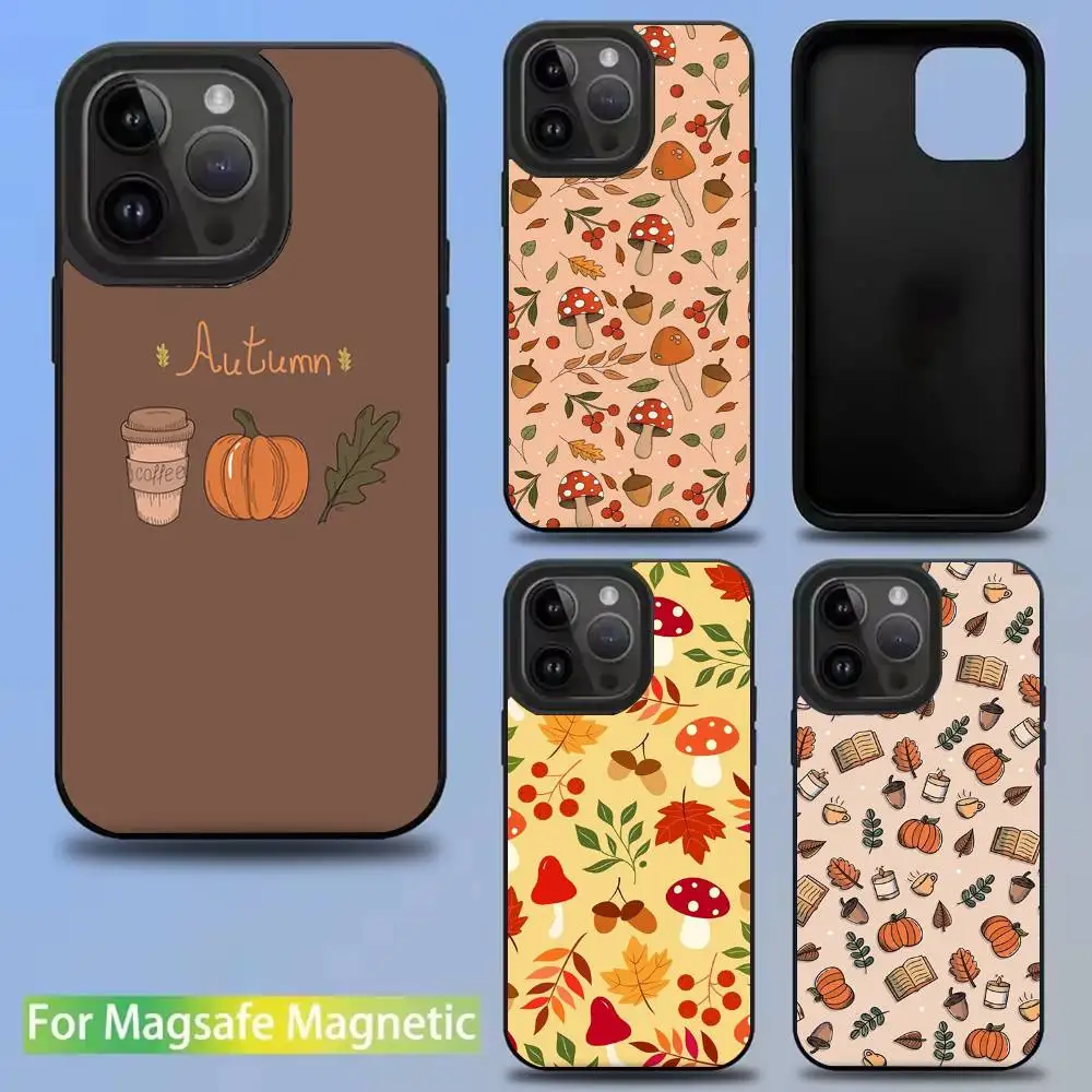 

Autumn leaves pumpkin Phone Case For iPhone 16,15,14,13,12,11,Pro,Max,Plus,Mini,SE New Magsafe Magnetic Wireless Charging