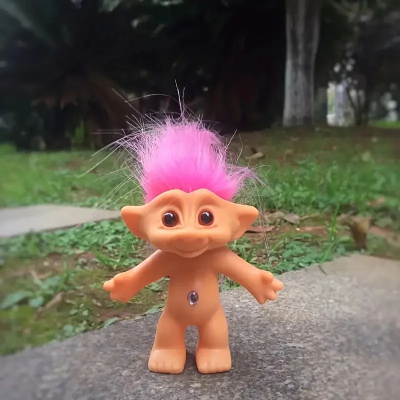Top Selling Lucky Doll Vintage Troll Figure Dolls Colorful Hair Anime Action Family Members Models Funny Kids Toys Children Gift image 4