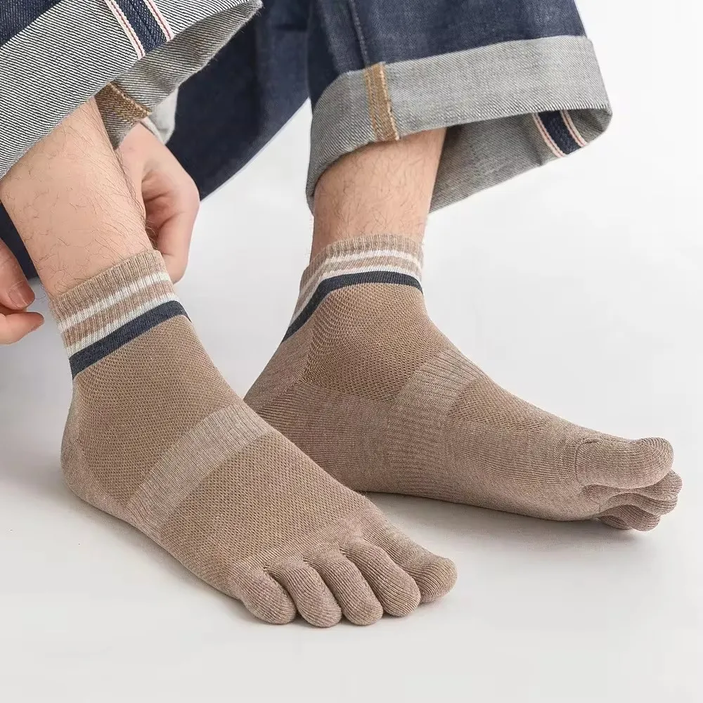 5 Paar Männer Zehen socken mit separaten Fingern Sport niedrig geschnittene Söckchen hochwertige Baumwolle Fünf-Finger-Socken Jungen 4 Jahreszeiten