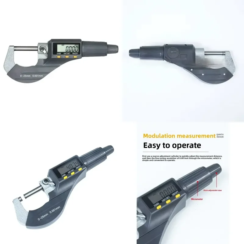 

Digital External Micrometer 0-25mm for High Precision Electronic Screw Gauge with 0.001mm Thickness Measuring Tool