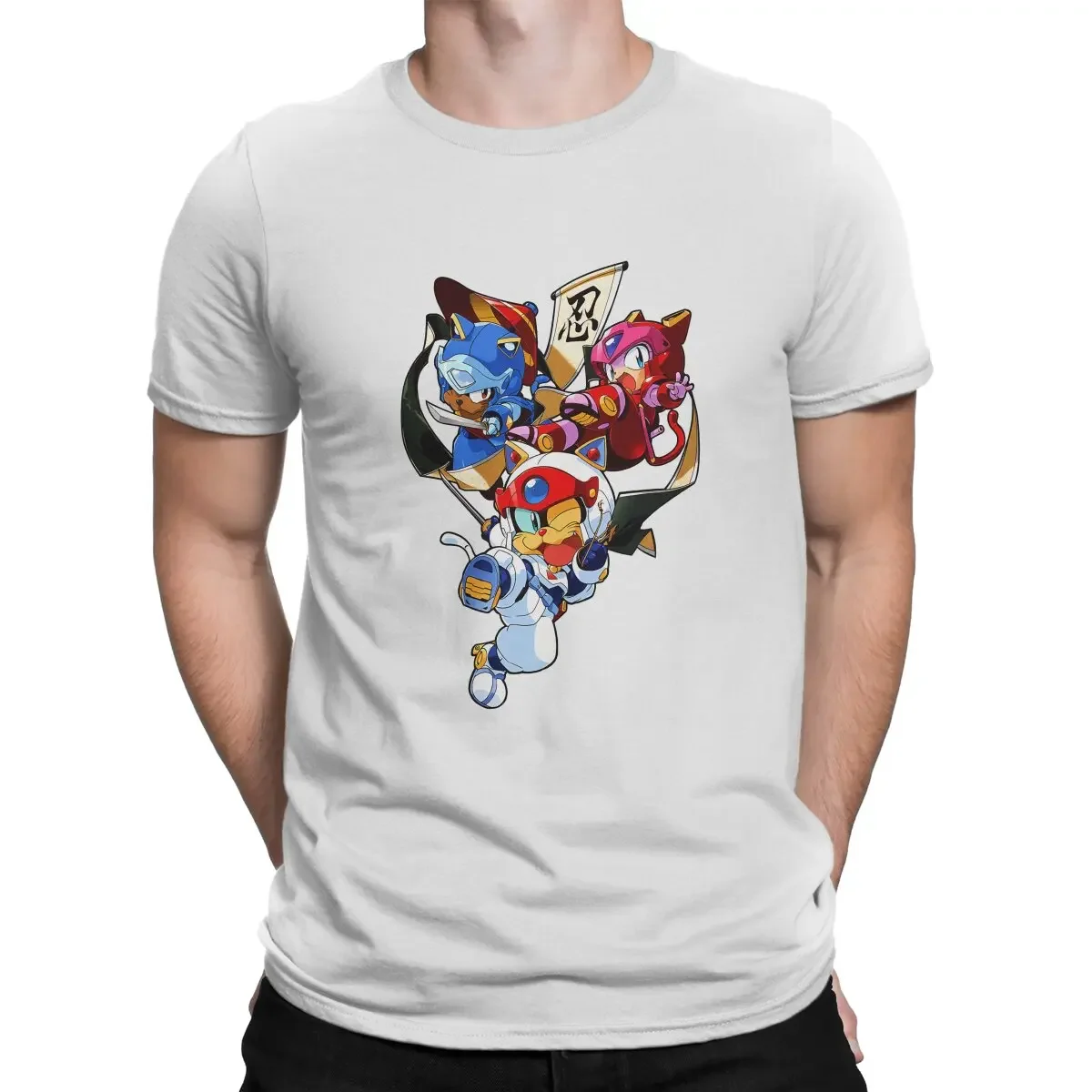 Men's Tees Polyester T Shirt For men clothing oversized harajuku graphic cotton Samurai Pizza Cats ENTER THE CATS Tshirt Homme