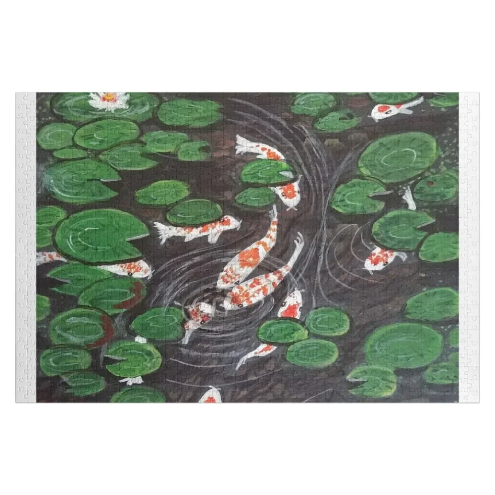 

Koi Pond and Water Garden Jigsaw Puzzle Personalized Gift Ideas Wood Name Adult Wooden Personalized Baby Toy Puzzle