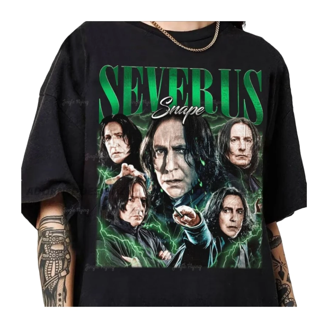 Limited Severus Snape Vintage T-Shirt Y2k 90s Retro Design Graphic T-Shirt Homage Unisex Tee Sweatshirt