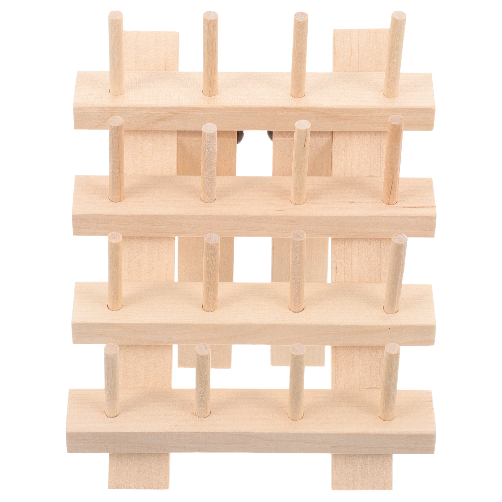 

16 Axis Sewing Thread Holder Wooden Spool Organizer Embroidery Floss Bobbins Knitting Tool Storage Display Rack Desktop
