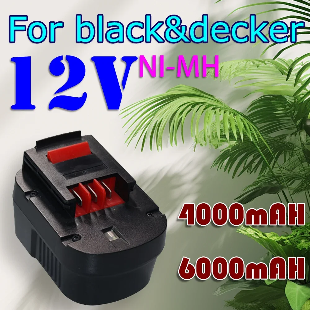 

12V 6000mAh Rechargeable Tool Battery A12EX FSB120B A1712 HP12K HP12 Lithium Battery Replacement for Black&Decker