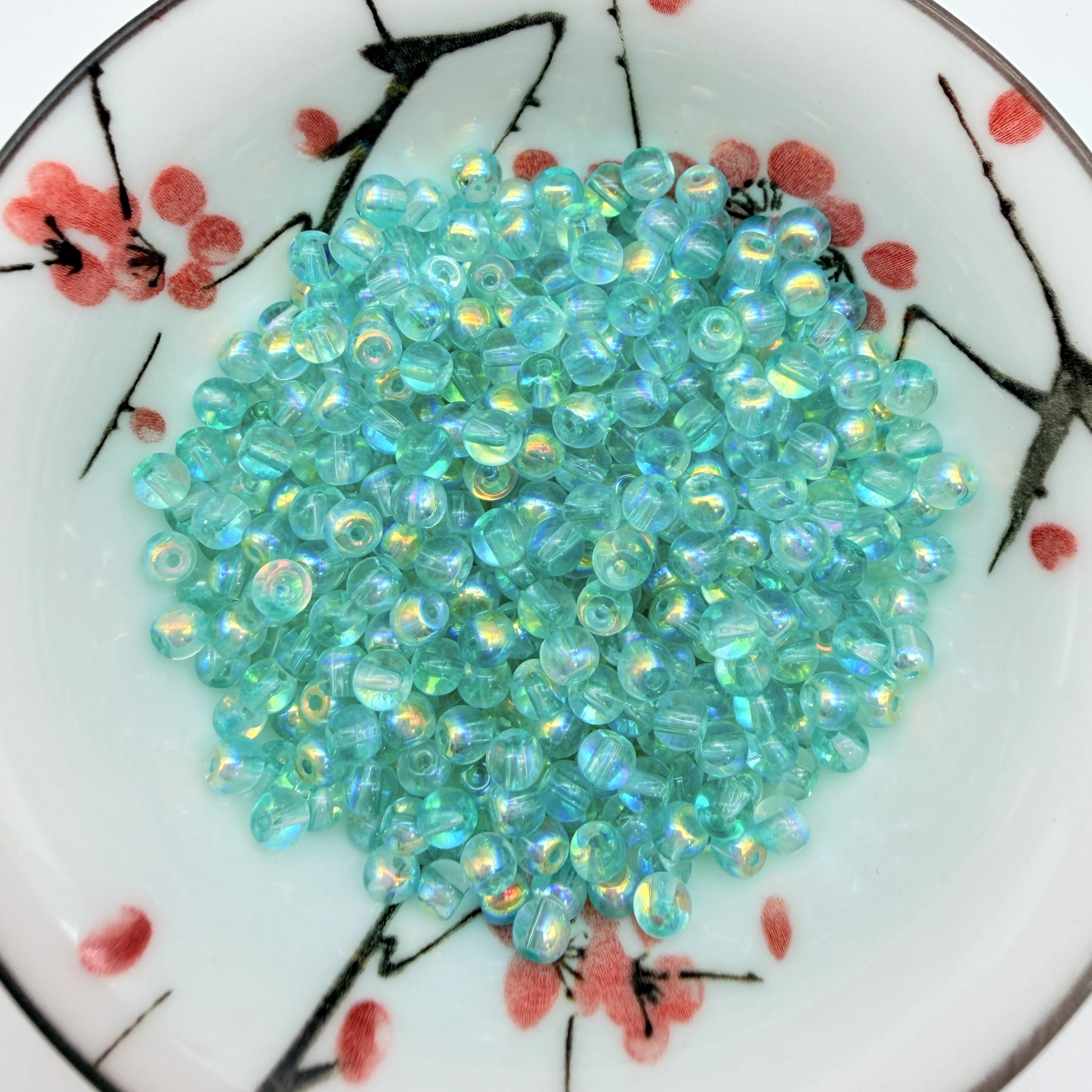 4mm 1600pcs Translucent Lake Green Aurora AB Shiny Round Glass For DIY Bracelet Earring Necklace Jewelry Making Materials