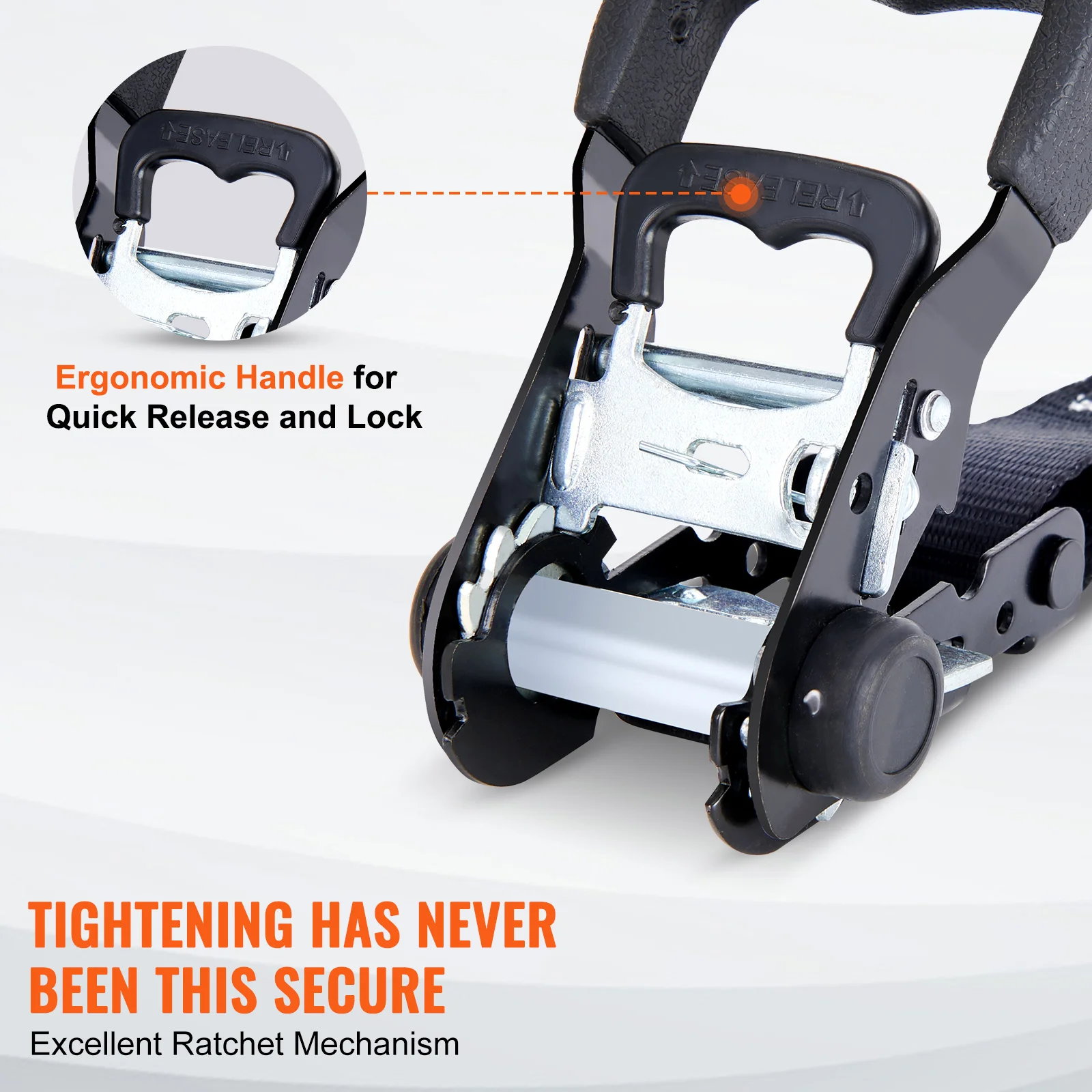 SucceBuy 4 قطعة مقطورة اسئلة التعادل أسفل الأشرطة مع مقابض مبطنة هوك الفرامل حزام ربط لتحريك تأمين دراجة نارية البضائع #3