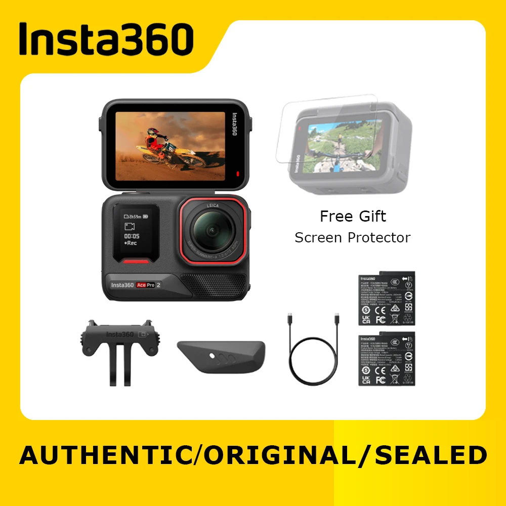 Original Insta360 Ace Pro 2 8K AI Powered Action Cam - Dual Battery Standard Bundle