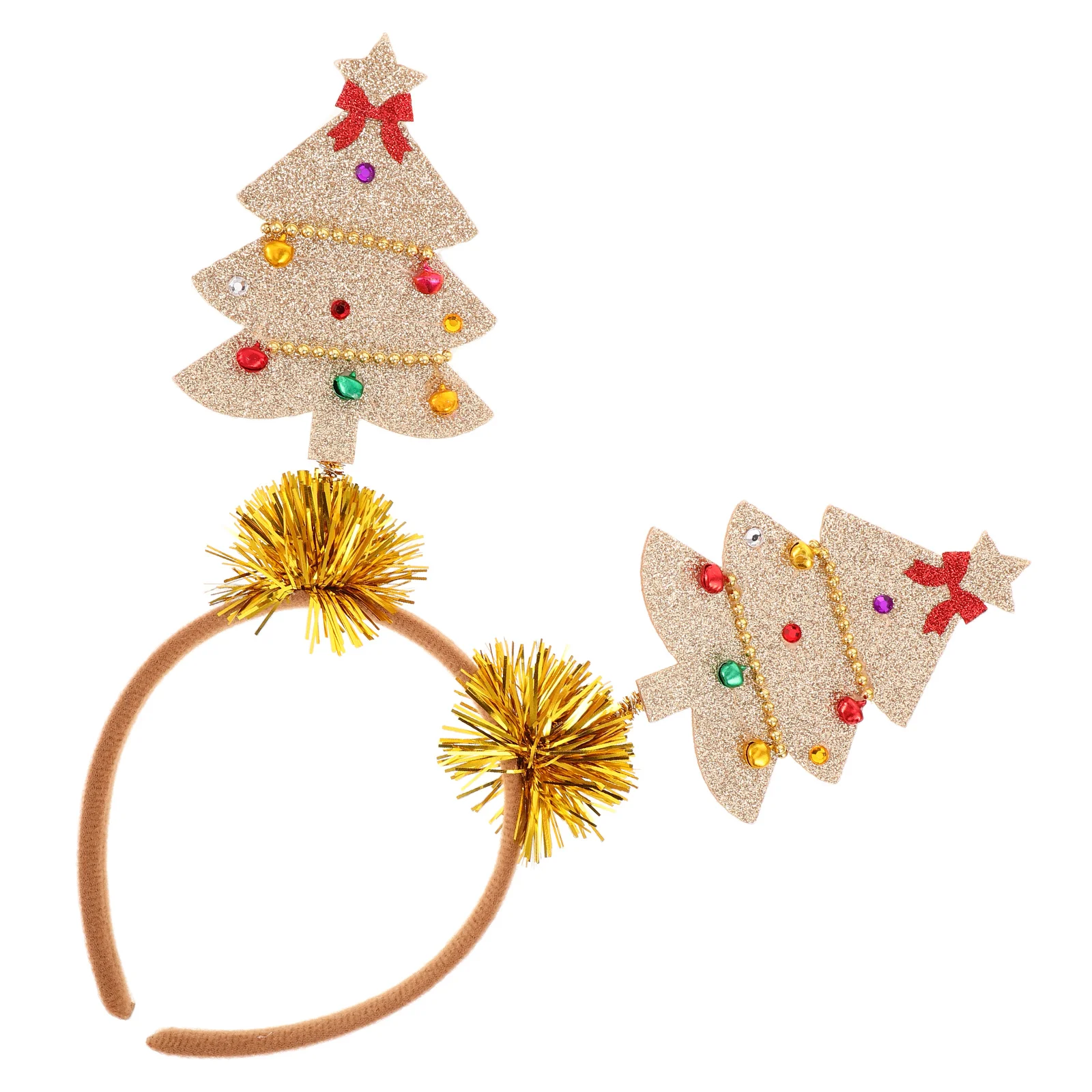

Christmas Tree Headband Golden Felt Xmas Decorations Holiday Party Supplies Women Fashion Accessories Festive Hair Hoops