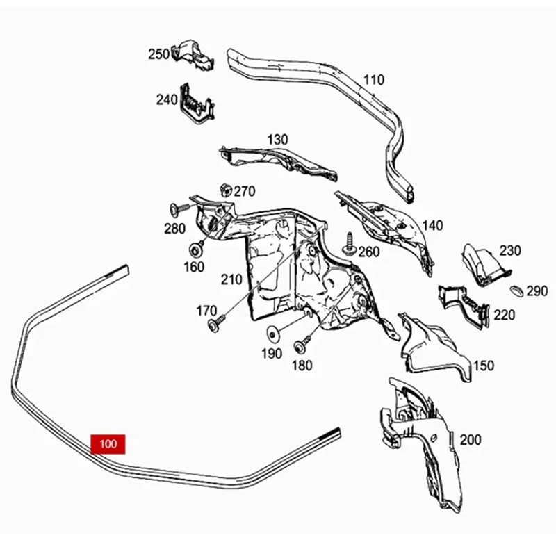 

Car Hood Seal Strip 1668870198 A1668870198 For Mercedes-Benz M-Class GL-Class AMG M-Class AMG GLE Coupe GL-Class 166
