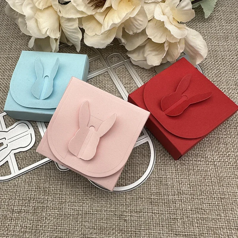 أرنب عيد الفصح هدية صندوق قطع معدنية يموت الإستنسل DIY بها بنفسك سكرابوكينغ الزخرفية الحرفية يموت قطع قالب القالب #2