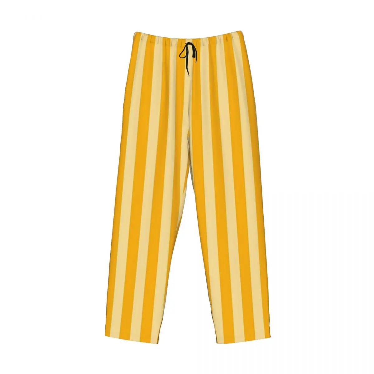 

Custom Striped Vertical 2 Yellow Pajama Pants Men Sleepwear Sleep Lounge Bottoms with Pockets