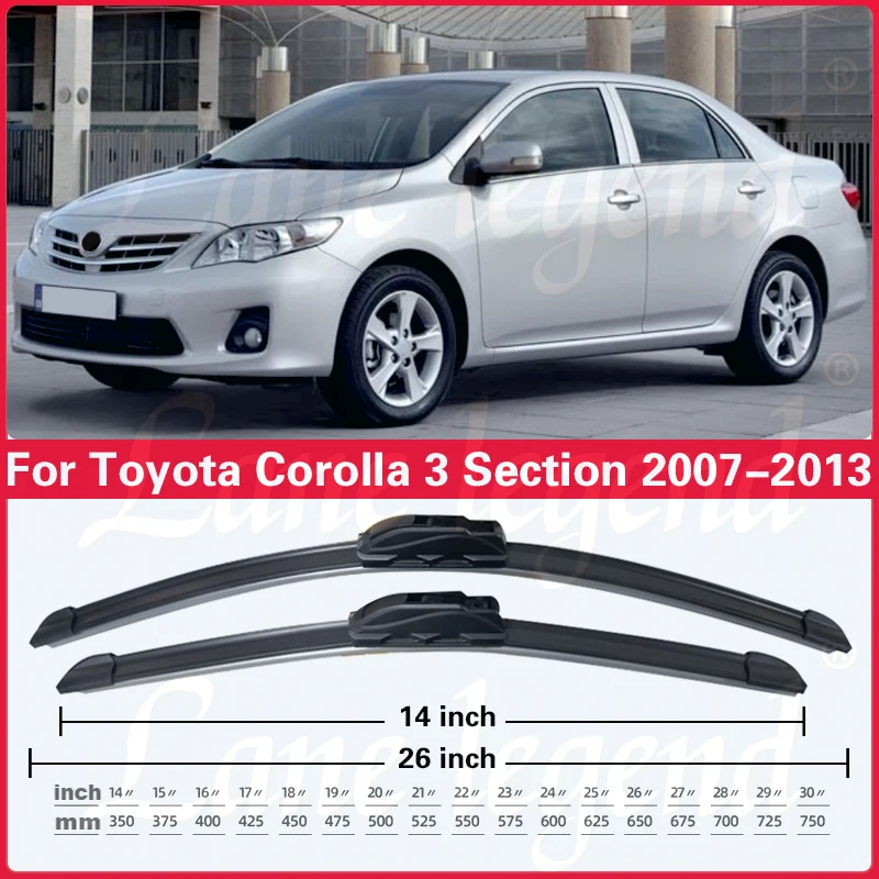 Wycieraczki przednie do Toyota Corolla 3 sekcje 2007-2013 pióro wycieraczki gumowe 26 \