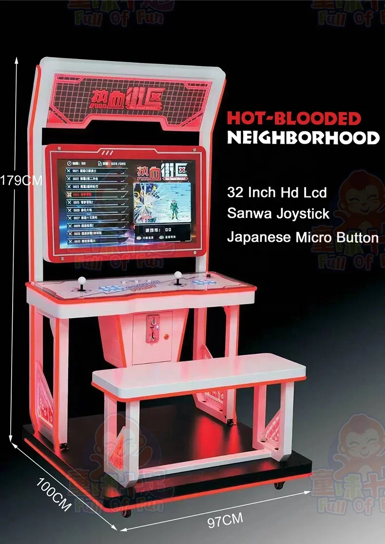 Coin Operated Skill Gaming Machine Street Fighter 32 LCD Retro Arcade Game Machine Cabinet