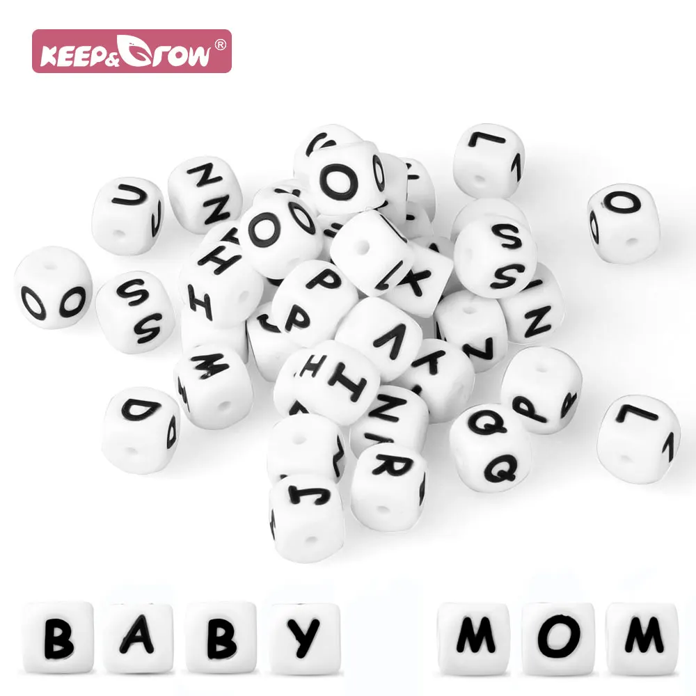 100/400/700/1000Pcs Baby Silicone Letter Beads Pacifier Food Grade Personalized Name Baby Teething Teether English Alphabet Bead