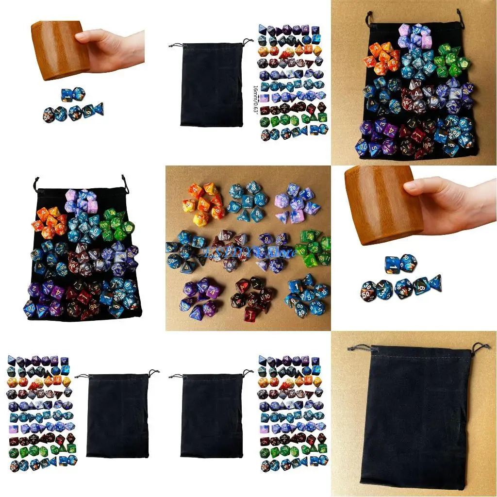 

G6DE 70Pcs Polyhedral Dices Acrylic Role Playing Game Dices for Tabletop Player